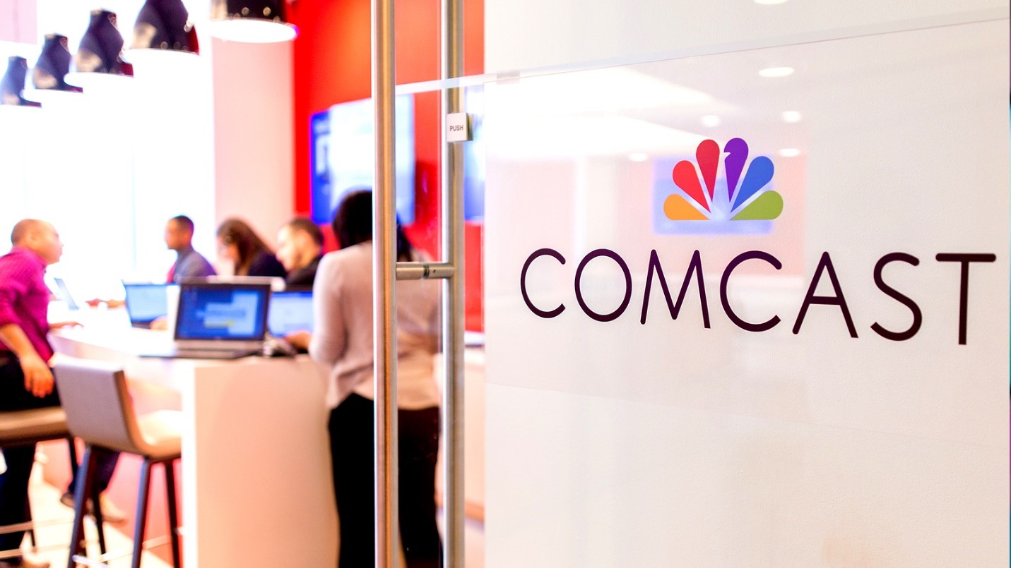 Comcast Logo on the wall